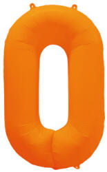 riethmüller Számos lufi 34" 86cm óriás neon narancssárga szám, számjegy 0, (LUFI548211)