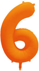 riethmüller Számos lufi 34" 86cm óriás neon narancssárga szám, számjegy 6-os, (LUFI437173)