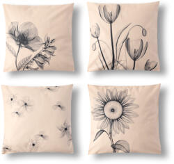 fuggonyoutlet Velvet bársony nyomott mintás párnahuzat, 45x45, 4 db/csomag