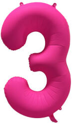 riethmüller Számos lufi 34" 86cm óriás neon Rózsaszín szám, számjegy 3-as, (LUFI170903)
