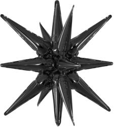 PartyPal Egyszínű csillag fólia lufi 3D 16" 40 cm Fekete csillag, csak levegővel tölthető (LUFI780995)