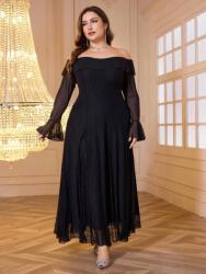 Shein Fekete Nyitott Vállú Maxi Ruha (1XL) (609639)