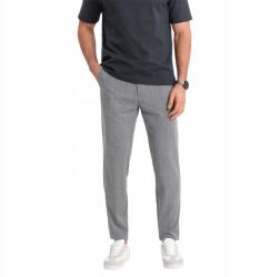 Ombre Klasszikus szabású férfi nadrág finom kockás szürke V3 OM-PACP-0187 L