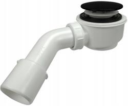 Tycner Instadrain Alacsony Zuhanytálca Szifon Gombával FI50, Króm-fekete (2613)