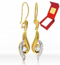 Deem Lógós Fülbevaló Arany 585 Fehér Cirkónia Fehér