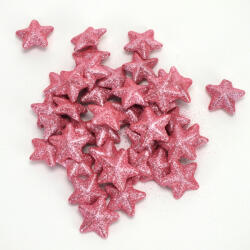  Polisztirol csillag nagy csillámos - RÓZSASZÍN