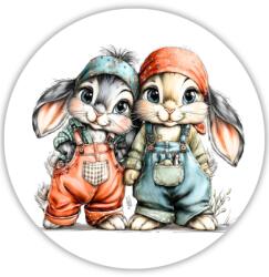  Nyomtatott fa tábla - Nyuszkók 11, 8cm - kosarbolt