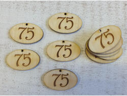  Natúr fa - Évfordulós gravírozott ovál táblák 10db/csomag - kosarbolt - 557 Ft