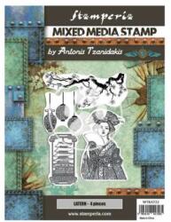  Mixed Media Stamp cm 15x20 Sir Vagabond Japánban lámpás