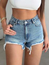 Shein Kék Lyukacsos Farmer Rövidnadrág (L) (608983)