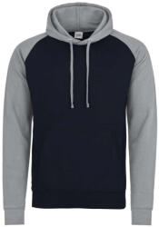 Just Hoods Uniszex raglános kétszínű kapucnis pulóver AWJH009, Oxford Navy/Heather Grey-XL (awjh009onv-hgr-xl)