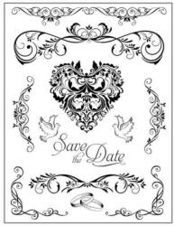  HD gumi pecsételő 14 x 18 cm - Save the date