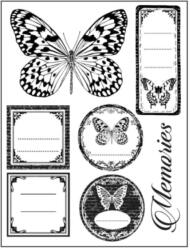  HD gumi pecsételő 14 x 18 cm - Kártyák és lepkék