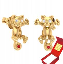 Deem Mozgatható Macska Fülbevaló Strassz Stift Arany 585