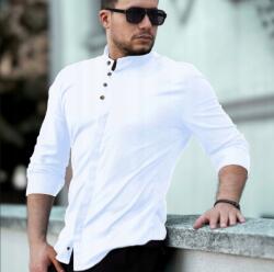  Elegáns Pamut Álló gallér nélküli ing Rugalmas