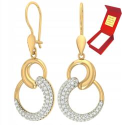 Deem Függő Fülbevaló Nyolcas Aranyból 585 Fehér Nyolcas