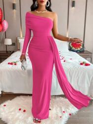 Shein KC32215 Shein Rózsaszín Elegáns Egyvállas Maxi Ruha (1) Xs