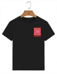 Shein Fekete Egyszerű Póló Nyomott Mintával (L) (609001)