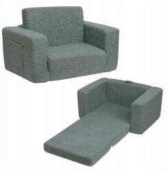  2in1 összecsukható plüss kanapé gyerekszobába szürke (Lekka przenośna piankowa bez montażu)