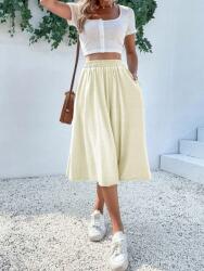 Shein Világos Bézs MIDI Szoknya Zsebekkel (L) (609461)