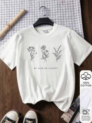 Shein Fehér Pamut Póló Nyomott Mintával (2XL)