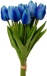 Valex Decor Real touch tulipán köteg, 10 szálas, 33.5cm magas - Kék (LD039-06)