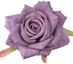 Valex Decor Rózsa selyemvirág fej, 9cm - Sötétlila (LD055-05)