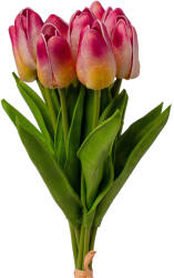 Valex Decor Real touch tulipán köteg, 10 szálas, 33.5cm magas - Wine red (LD039-04)
