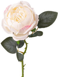 Valex Decor Bazsarózsa selyemvirág szál, 51cm magas - Fehér (LD048-02)