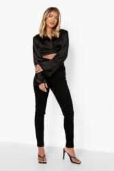 Boohoo ZC53113 Boohoo Farmer Csőnadrág Magas Derekú Slim Fit (1) XL