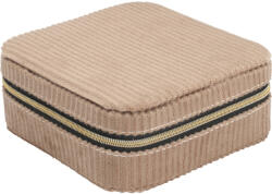 Home Styling Collection Ékszertartó Doboz apróságoknak, kordbársony, 12x12x5 cm (HZ1965350-beige)