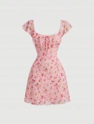 Shein Rózsaszín Ruha Mini Virágok (L)