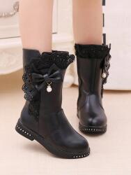 Shein Fekete Csipkés Bokacsizma (25) (608808)