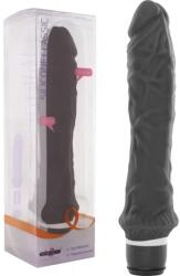  Силиконов вибратор с релефна повърхност, 25см. - Classic Vibrator Black (SEVCR01418)