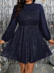 Shein Sötétkék Mintás Ruha (2XL) (606313)