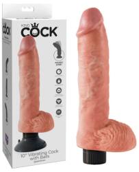  Пенис вибратор, гъвкав с вакуумна основа, 25, 4см. - King Cock Flesh (PIPE541021)