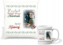 agmART Párna És Bögre szett karácsonyi nyomtatás Ajándék névvel ellátott fényképpel