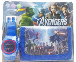  Set Ceas pentru baietei cu portofel, tip Avangers, model 2 Ceas
