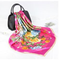  Esarfa eleganta din matase satinata, cu design floral, model 73