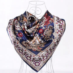  Esarfa eleganta din matase satinata, cu design clasic, rafinat, multicolora, model 27