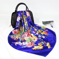  Esarfa eleganta din matase satinata, cu design floral, model 63