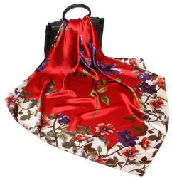  Esarfa eleganta din matase satinata, cu design floral, model 59