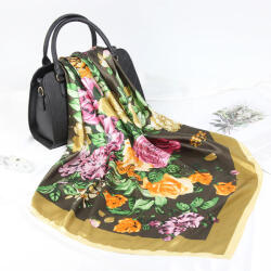  Esarfa eleganta din matase satinata, cu design floral, model 74