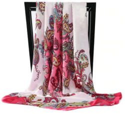  Esarfa eleganta din matase satinata, cu design floral, model 68