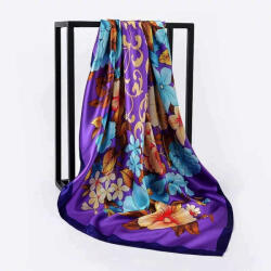  Esarfa eleganta din matase satinata, cu design floral, model 66