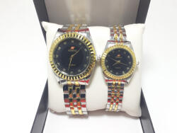 QUARTZ Set 2 ceasuri Geneva pentru Ea si El - Eleganta si stil la un super pret + cutie originala cadou Ceas
