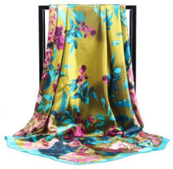  Esarfa eleganta din matase satinata, cu design floral, model 52