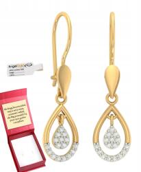Angel gold Függő Fülbevaló Cirkóniákkal 585 Aranyból (K1179A/5-K)