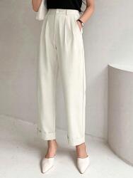 Shein IC46303 Dazy Bézs Elegáns Magas Derekú Nadrág (1) XL