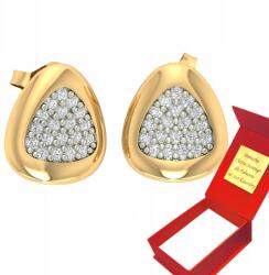 Deem Ovális Fülbevaló Aranyból 585 Angol Cirkónia